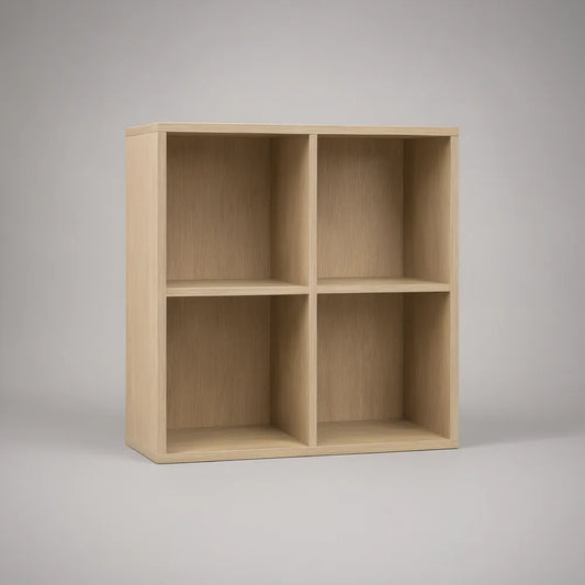 4-Cube Storage Organizer, Light Oak Engineered Wood, 31.5 x 11.8 x 31.5 in